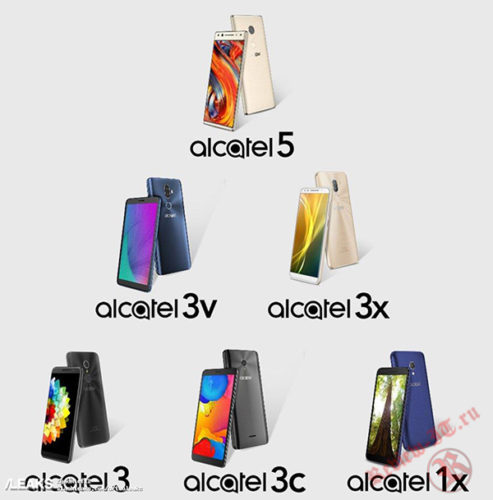 В Интернете появилось изображение с 6 новыми смартфонами от Alcatel