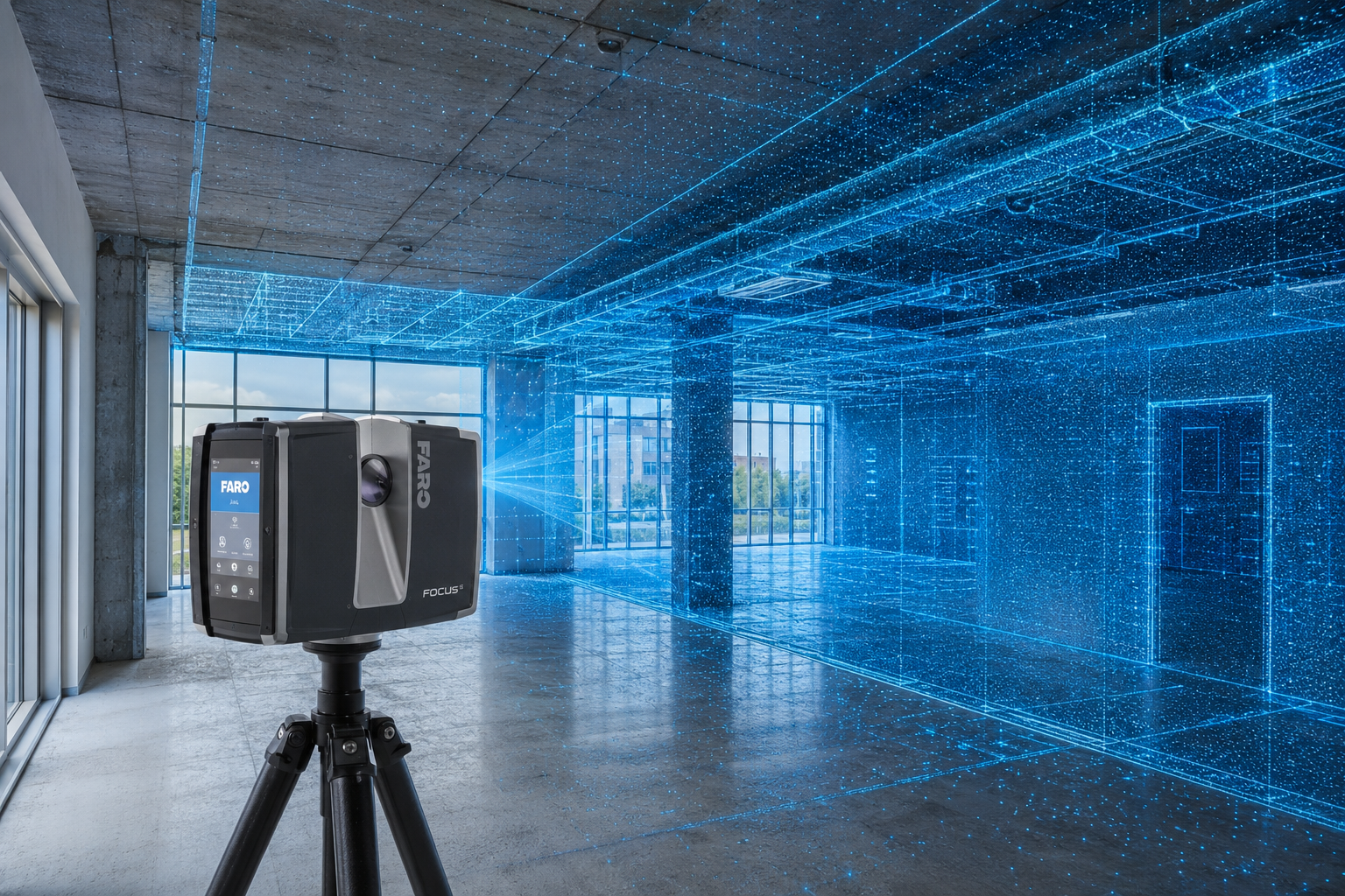 Лазерное 3D-сканирование помещения с созданием облака точек и цифровой модели здания