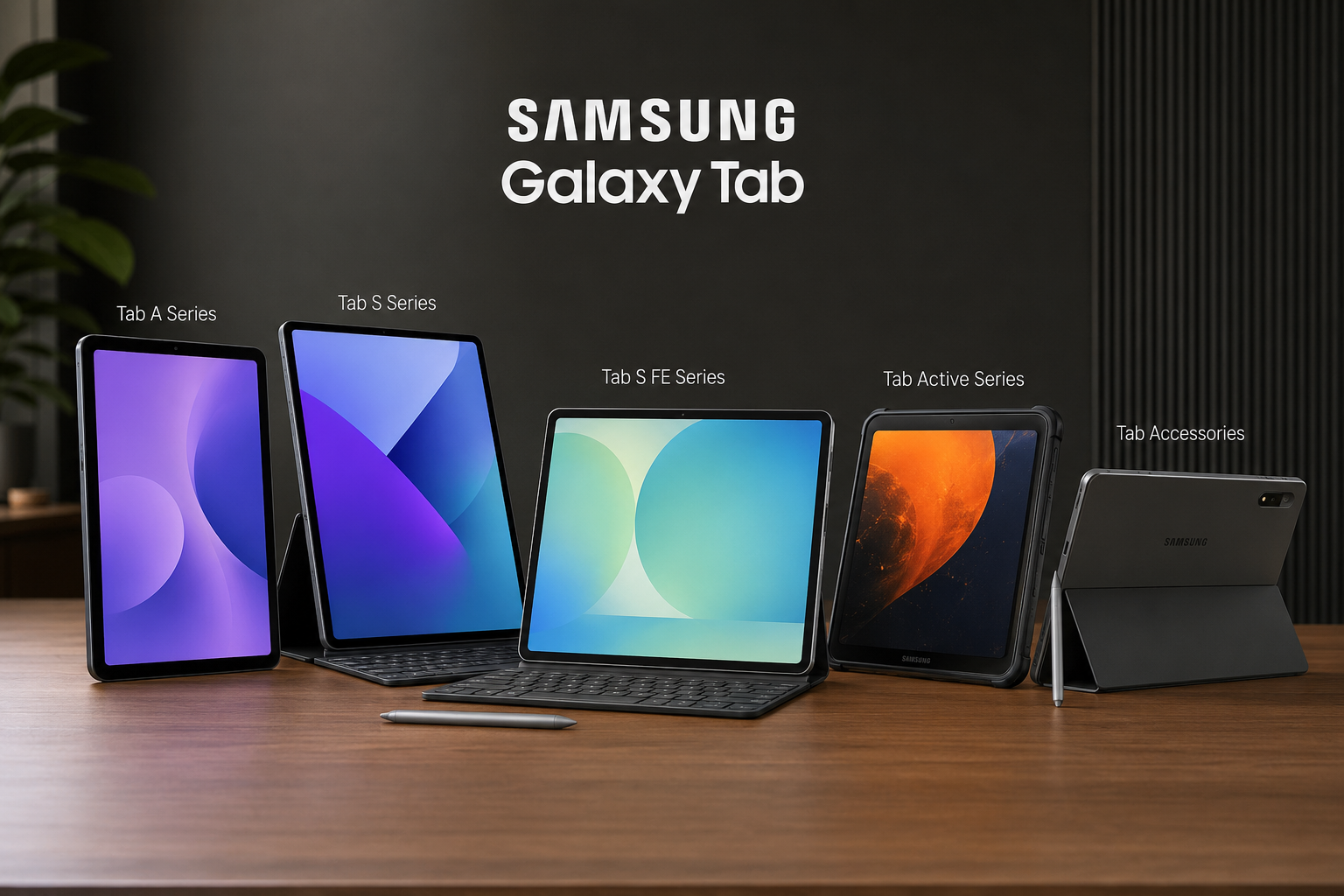Планшеты Samsung Galaxy Tab разных серий с клавиатурой и стилусом S Pen